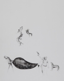 Bez tytułu, rysunek pędzlem, tusz na papierze, 64,5 x 51 cm, 2012