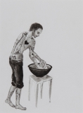 Bez tytułu, rysunek pędzlem, tusz na papierze, 20 x 15 cm, 2011