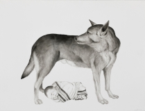 Ohne Titel, Pinselzeichnung, Tusche auf Papier, 47 x 62 cm, 2020