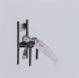 Ohne Titel, Pinselzeichnung, Tusche auf Papier, 15,8 x 15,8 cm, 2011