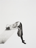 Ohne Titel, Pinselzeichnung, Tusche auf Papier, 62 x 47 cm, 2014